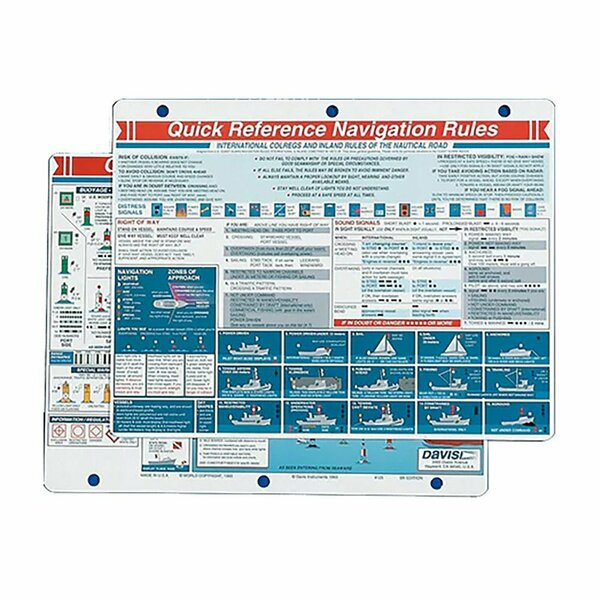 Davis Instruments Davis Quick Reference Navigation Rules Card 125